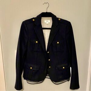 LOFT Dark Navy Blue Jacket with Gold Buttons